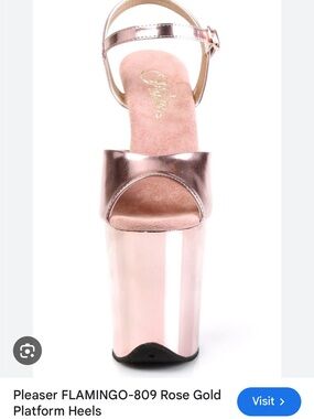 Pleaser Rose Gold Platform Sandals